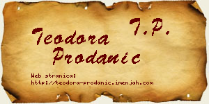 Teodora Prodanić vizit kartica